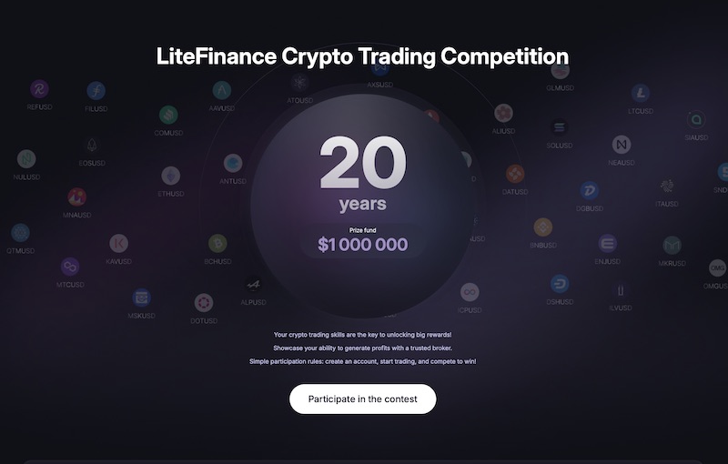 LiteFinance Launches $1,000,000 Crypto Trading Competition to Celebrate 20 Years of Innovation